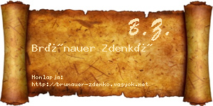 Brünauer Zdenkó névjegykártya
